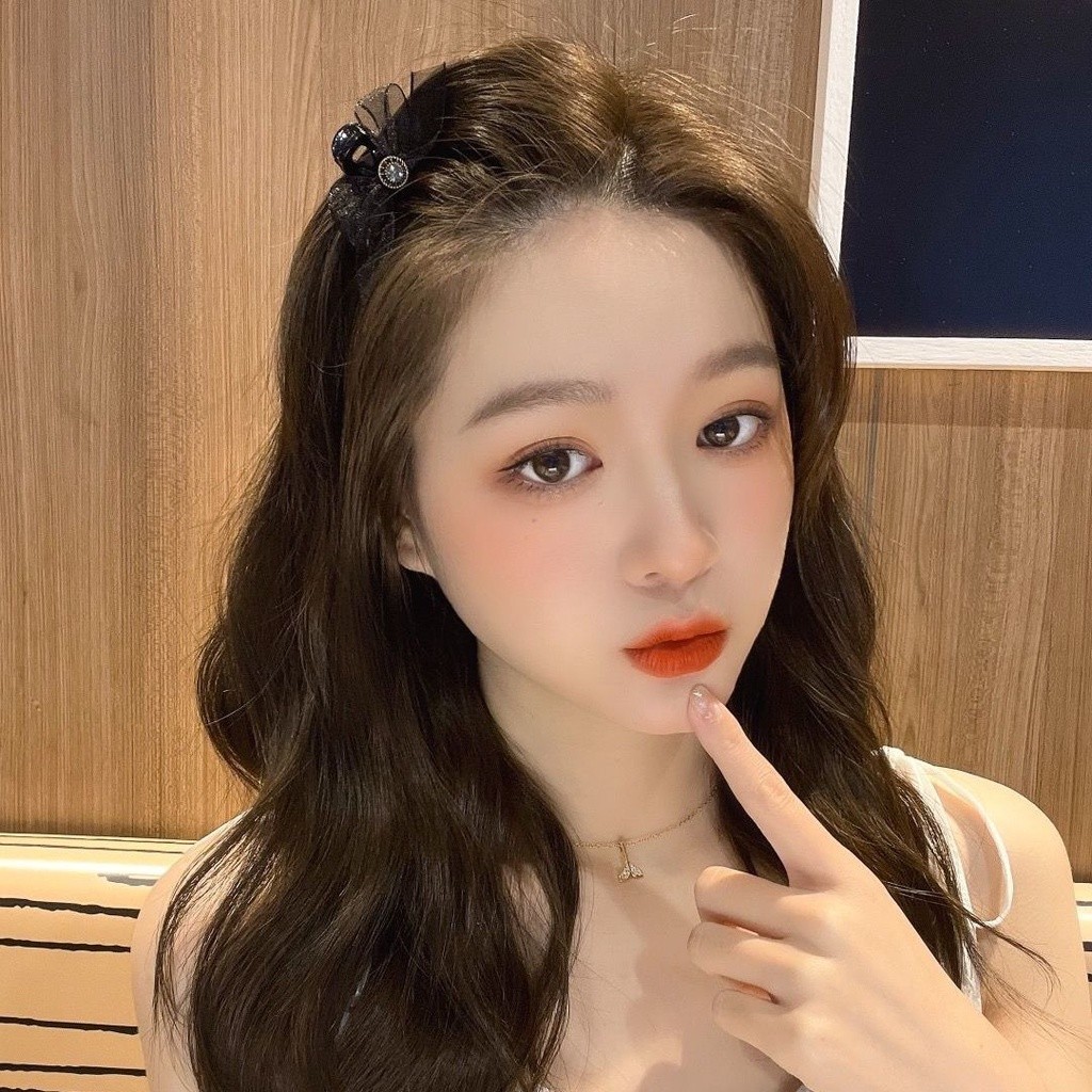 ✨✨Kẹp Tóc Nơ Đính Đá Kim Cương Giả Hai Mặt Vải Lưới Kích Thước Nhỏ Cài Tóc Đuôi Ngựa Mùa Hè