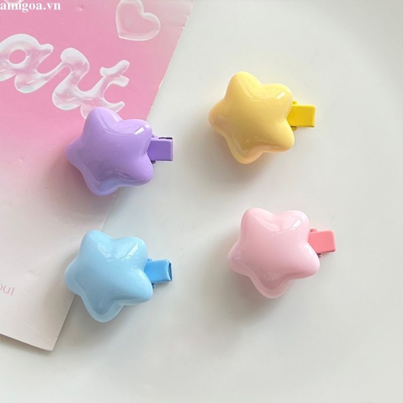 ✨✨Kẹp Tóc Nhỏ Nhắn Màu Kẹo Ngôi Sao Trái Tim Dễ Thương Ngọt Ngào Cho Bé Gái ins
