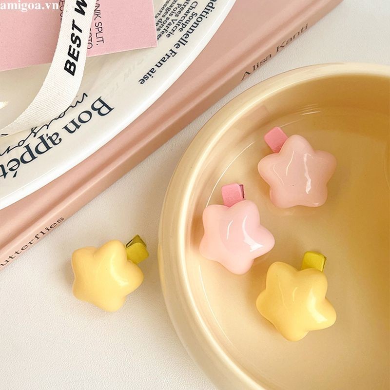 ✨✨Kẹp Tóc Nhỏ Nhắn Màu Kẹo Ngôi Sao Trái Tim Dễ Thương Ngọt Ngào Cho Bé Gái ins