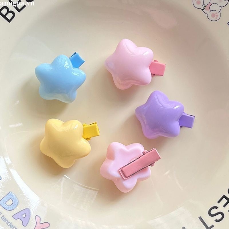 ✨✨Kẹp Tóc Nhỏ Nhắn Màu Kẹo Ngôi Sao Trái Tim Dễ Thương Ngọt Ngào Cho Bé Gái ins