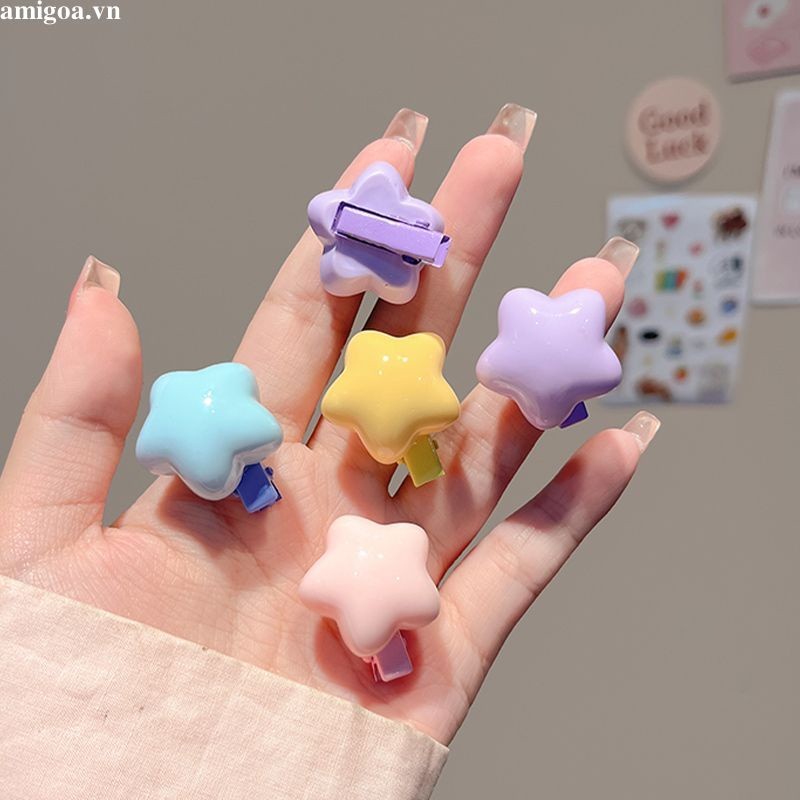 ✨✨Kẹp Tóc Nhỏ Nhắn Màu Kẹo Ngôi Sao Trái Tim Dễ Thương Ngọt Ngào Cho Bé Gái ins
