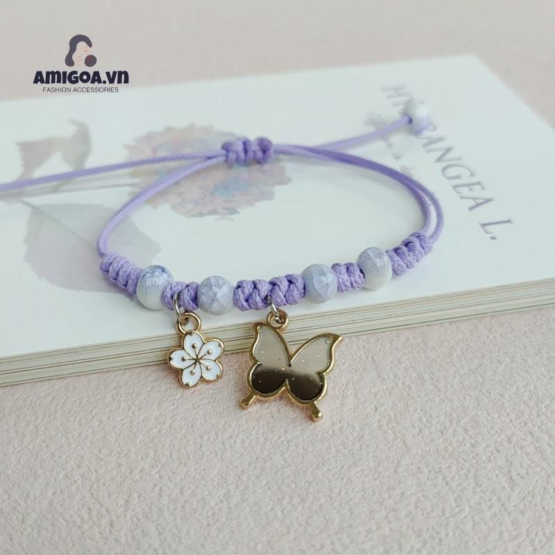 ✨✨ Vòng Đeo Tay Dệt Hoa Bướm Đơn Giản Làm Quà Tặng Cho Bạn Thân Bạn Bè
