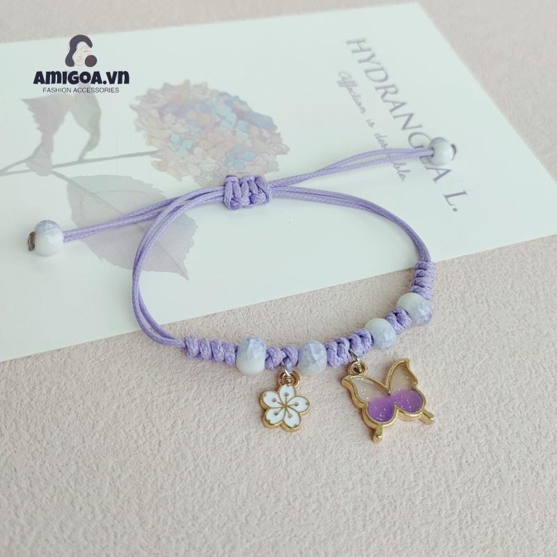 ✨✨ Vòng Đeo Tay Dệt Hoa Bướm Đơn Giản Làm Quà Tặng Cho Bạn Thân Bạn Bè