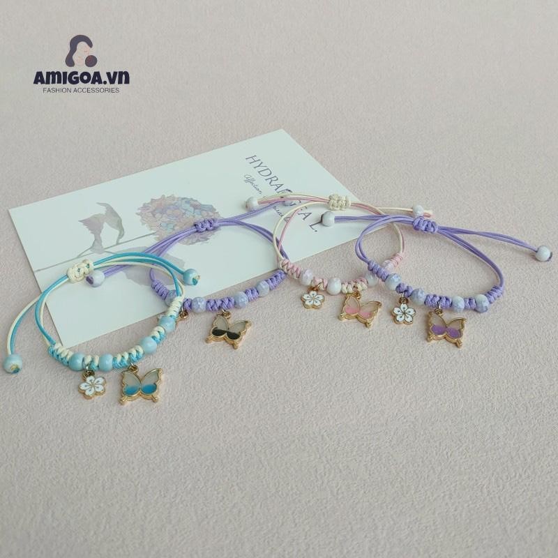 ✨✨ Vòng Đeo Tay Dệt Hoa Bướm Đơn Giản Làm Quà Tặng Cho Bạn Thân Bạn Bè