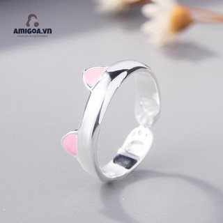 ✨✨Nhẫn Bạc Mèo Con Cực Xinh Đính Đá