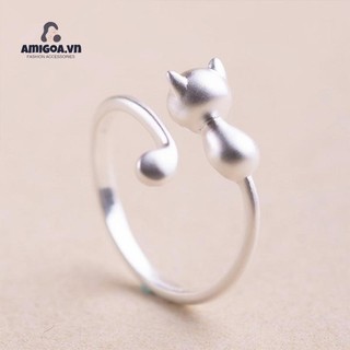 ✨✨Nhẫn Bạc Mèo Con Cực Xinh Đính Đá