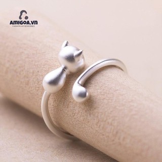 ✨✨Nhẫn Bạc Mèo Con Cực Xinh Đính Đá