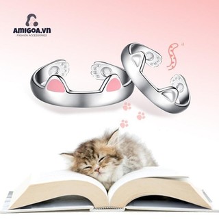 ✨✨Nhẫn Bạc Mèo Con Cực Xinh Đính Đá