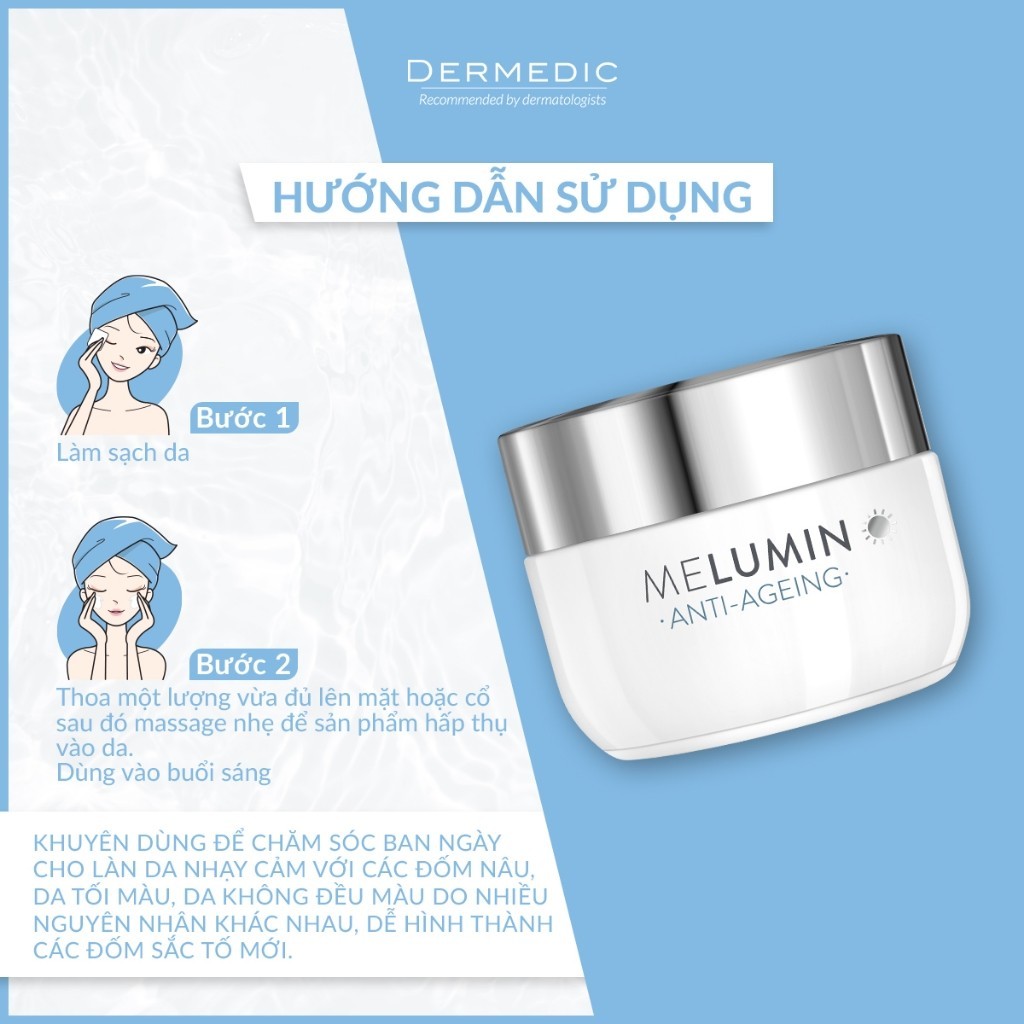 Kem Dưỡng Trắng Da Ban Ngày Dermedic Giảm Thâm Nám, Đều Màu Da, Chống Nắng Toàn Diện Melumin Brightening Protective Day