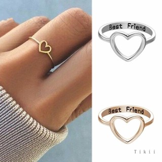 Nhẫn tình bạn thiết kế họa tiết trái tim xinh xắn