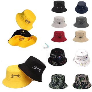 Mũ lưỡi trai ngư dân xen kẽ hai mặt Hàn Quốc Gấp Motif In Mũ xô nam