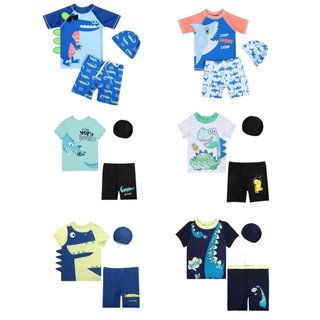 Bộ đồ bơi cho bé trai áo rời quần kèm mũ hoạ tiết dễ thương size 2-10 tuổi hàng chất lượng cao cấp