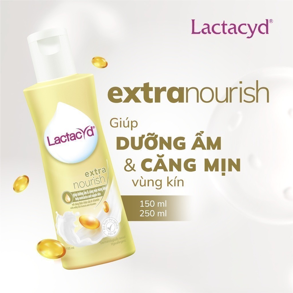 Bộ 3 chai Dung dịch vệ sinh phụ nữ Lactacyd Extra Nourish Dưỡng Ẩm và Căng Mịn 150ml/chai