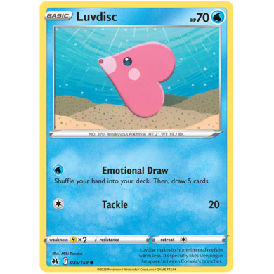 Thẻ Bài Pokemon - Luvdisc [C] [035/159] [Crown Zenith]
