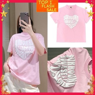 ÁO PHÔNG NỮ BABY TEE PNB HỒNG IN LƯỚI TẠN NHIỆT DẬP PHỒNG cotton qccc 2024