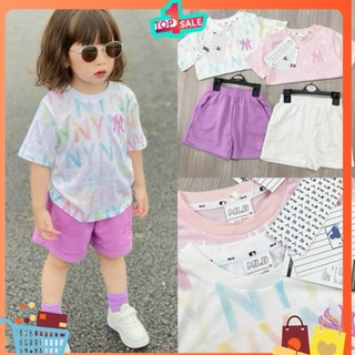 SÉT 2 BỘ M.L.B thêu N.Y cho bé gái cotton xịn xò 9-27kg 2024
