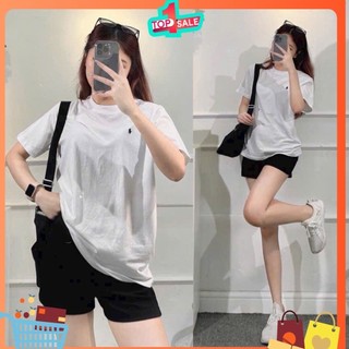 ÁO CỔ TRÒN NỮ THUN LOGO THÊU NGỰA full tag mac hàng xịn COTTON 100% 2024