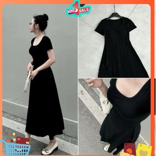 VÁY ZIP ÔM XOÈ CỌC TAY CỔ VUÔNG CO DÃN TỐT MẶC MÁT 2024