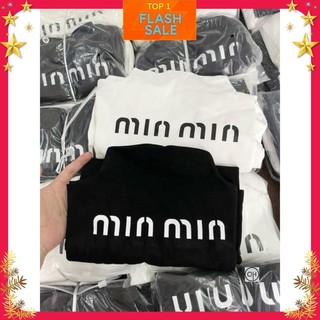 COMBO SÉT 2 ÁO MIUMIU ĐEN TRẮNG COTTON 100% 2024