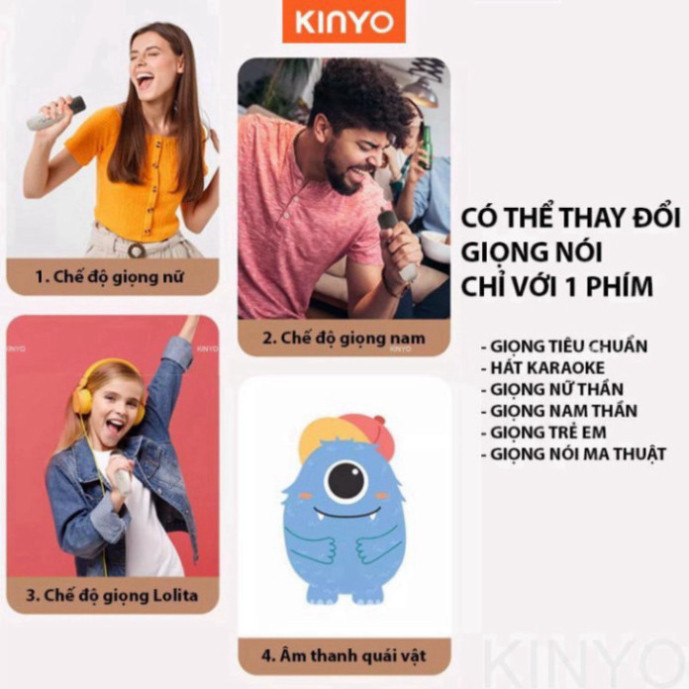 Loa bluetooth karaoke Kinyo K12 tặng kèm 2 mic và sticker,loa karaoke không dây âm thanh bass hay cùng đèn led có BH P2T | BigBuy360 - bigbuy360.vn