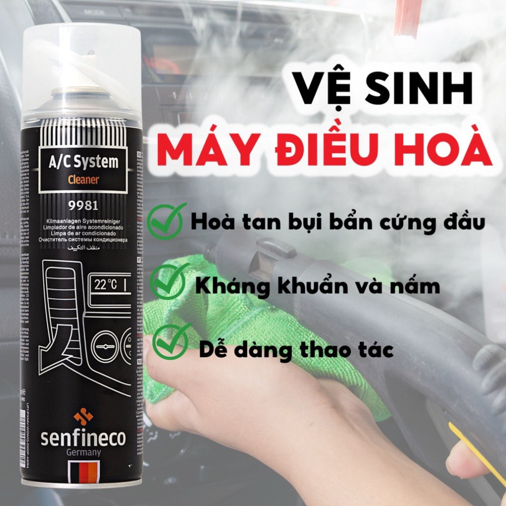 Vệ Sinh Và Làm Sạch Dàn Lạnh Điều Hòa Senfineco 9981 Của Đức dung tích 520ml Thành Phá Giá