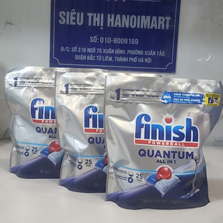 Combo 03 túi Viên Rửa Chén Bát Finish Powerball Quantum 25 viên/túi