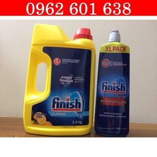Combo bột rửa bát Finish 2,5kg + nước làm bóng Finish 750ml + Tặng 3 viên Finish