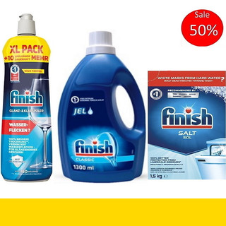 Gel rửa bát finish 1500 ml + muối rửa bát finish 1,5kg + nước làm bóng finish 800 ml - HANOIMART