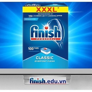 Viên rửa chén bát finish 100 viên dùng cho máy rửa bát(viên tổng hợp bột muối bóng)dùng cho máy rửa bát - HANOIMART