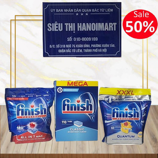 Viên rửa bát Finish All in 1 Max 96 tabs, 60 viên quantum, 48 v all in 1 max