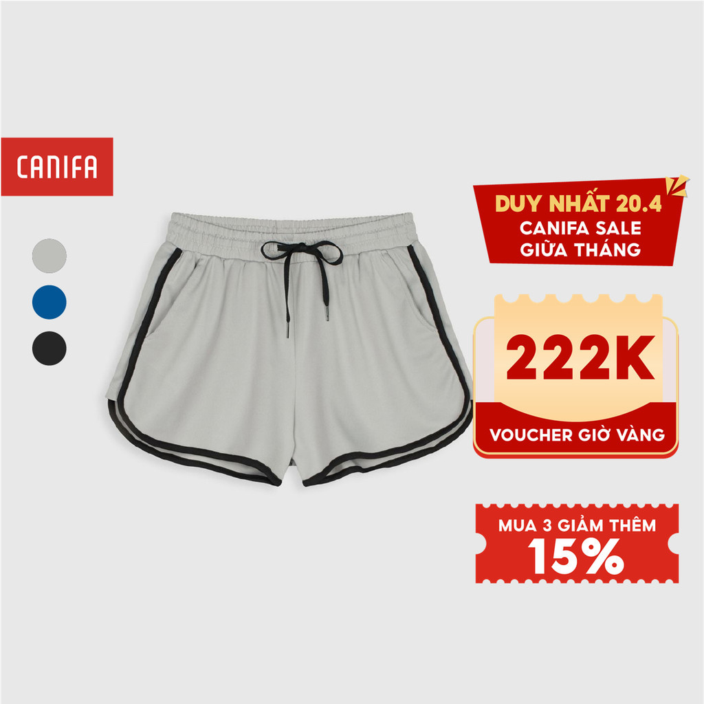 Quần shorts nữ trơn kiểu dáng thể thao cạp chun CANIFA 6BS20S017