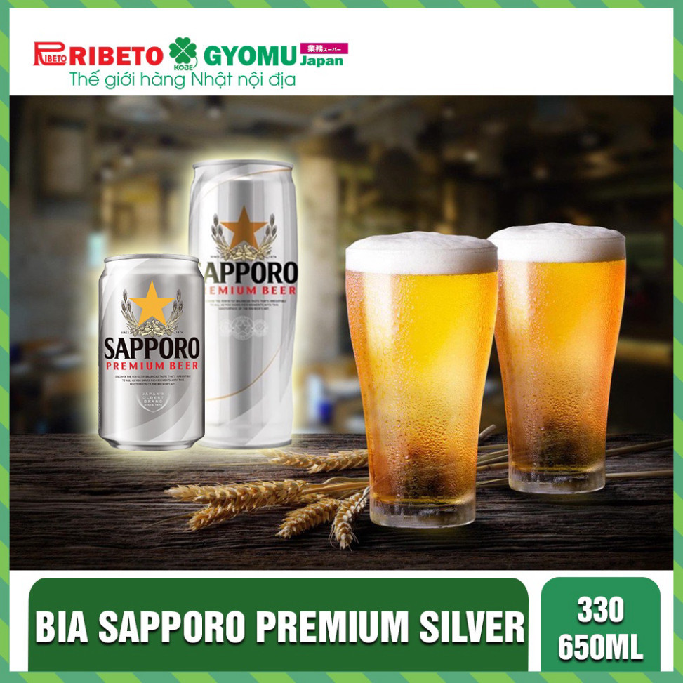 Bia Sapporo Premium Silver Cup  330ml - 650ml Can-ALC. 5.0%