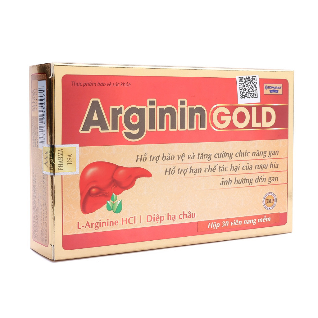 Arginin Gold Giải Độc Gan - Hạ Men Gan - Bảo Vệ Chức Năng Gan – Hộp 30 và 60 Viên - Cherry