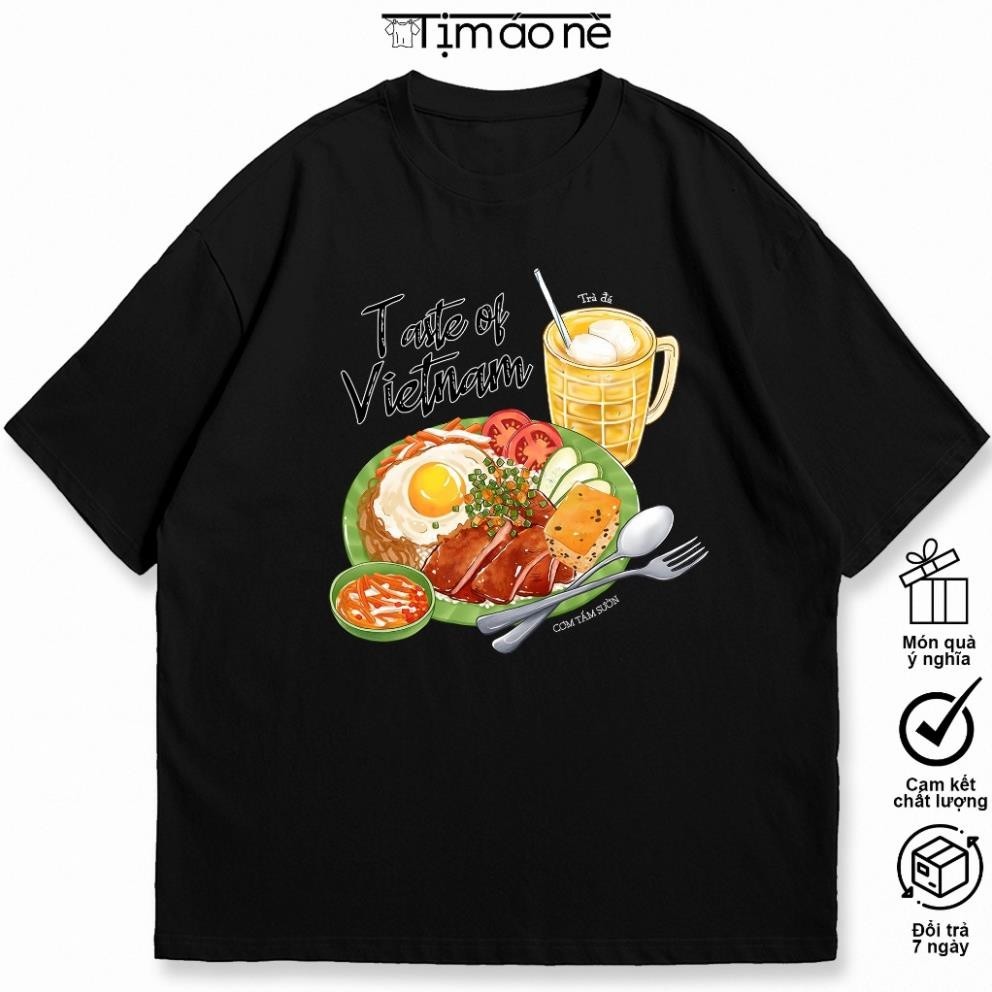 Áo Thun Món Ăn Việt Nam, Cơm Tấm Sườn Bì Chả. Hình Vẽ Ẩm Thực Hài Hước Độc Đáo UT