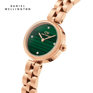 Đồng hồ nữ daniel wellington mặt đá hiếm, dây thép không gỉ - elan lumine real malachite 22mm, vỏ vàng hồng - dw00100721