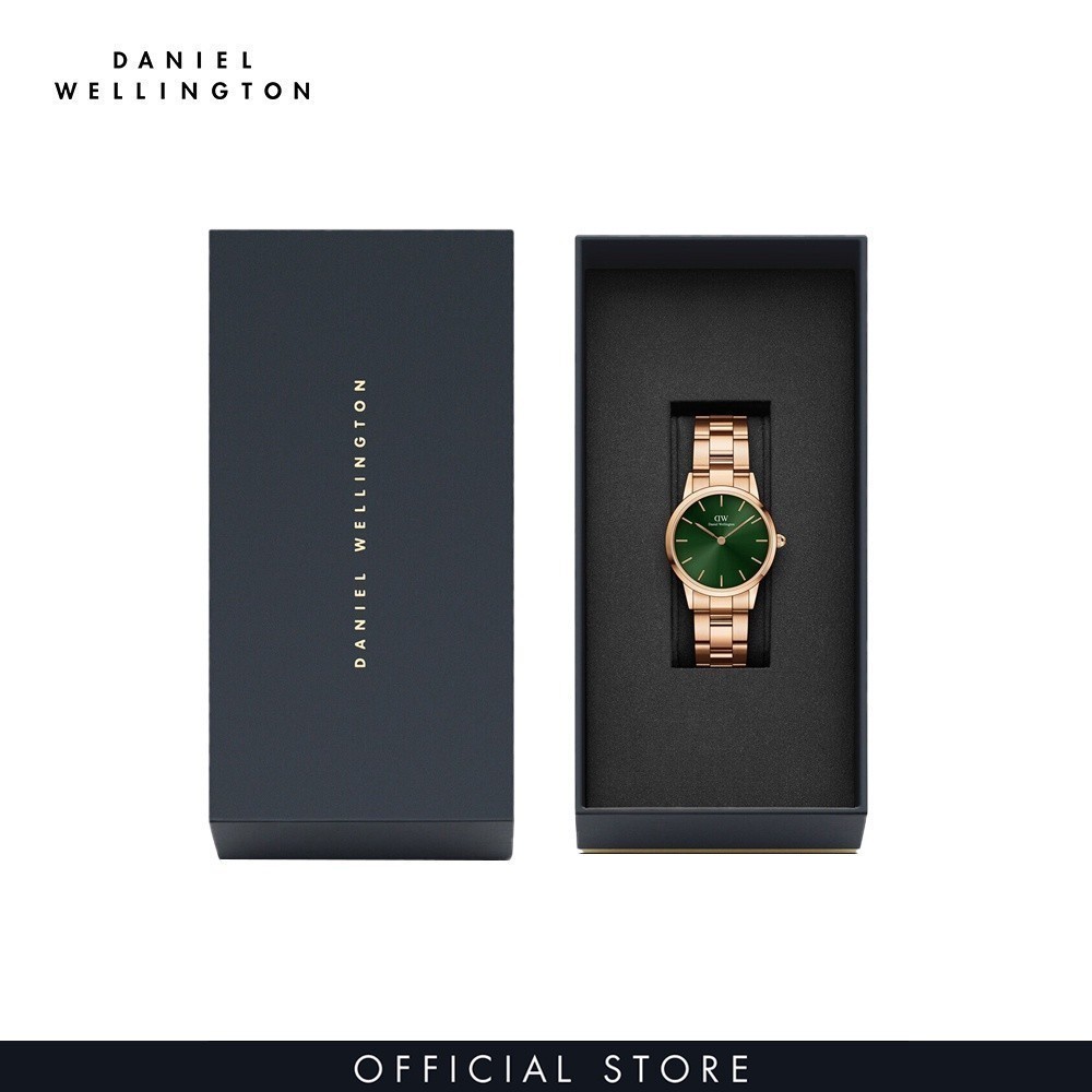 Đồng hồ Nữ Daniel Wellington dây Kim loại - Iconic Emerald 28 RG Green 28mm DW00100421