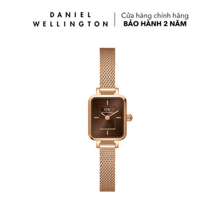 Đồng hồ nữ daniel wellington dây lưới mặt hổ phách, vàng hồng - quadro mini - 15.4x18.2mm dw00100649