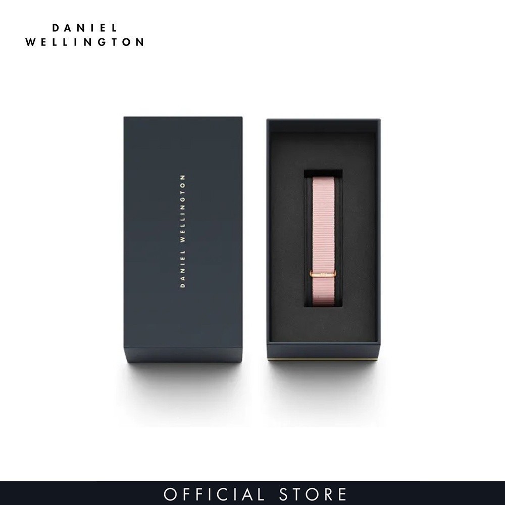 Dây vải nato đồng hồ Daniel Wellington 14mm khóa màu vàng hồng - Cho đồng hồ PETITE CORAL 32mm - DW00200310