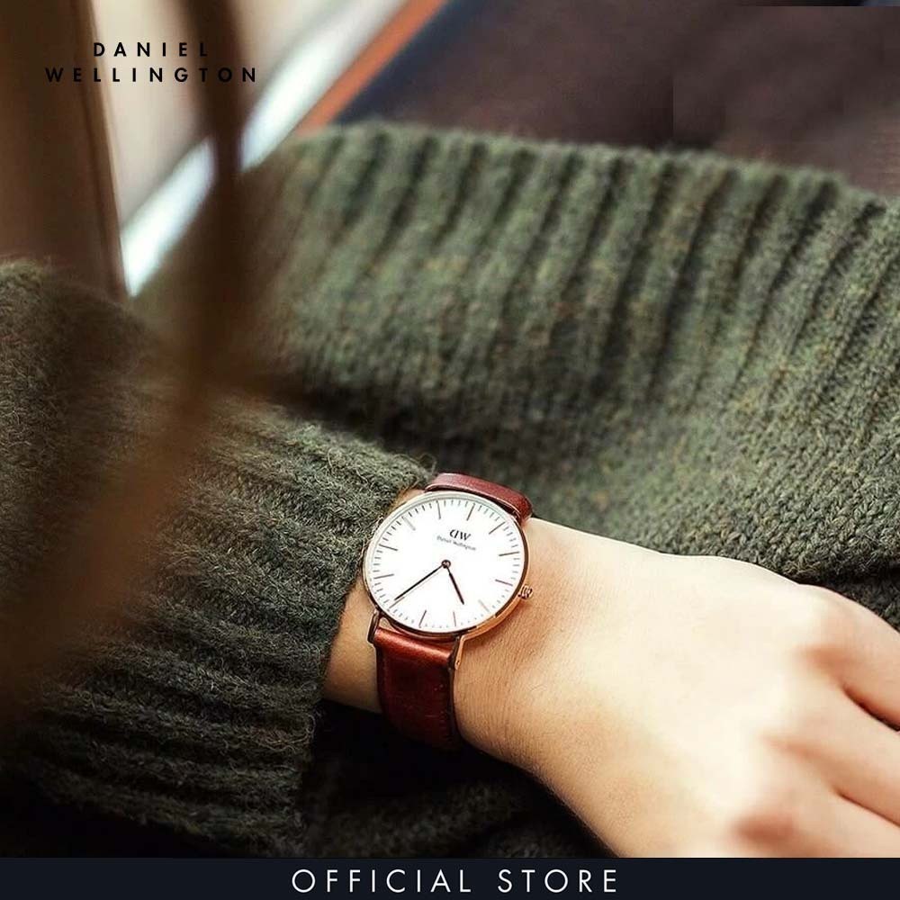 Đồng hồ Nam Daniel Wellington dây Da - Classic Mawes 36mm DW00100035