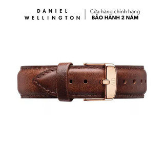 Dây da đồng hồ Daniel Wellington 18mm khóa màu vàng hồng - Cho đồng hồ Classic 36mm