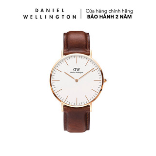 Đồng hồ Daniel Wellington dây da - DW00100006 40 mm Classic 40 St Mawes RG White Mặt Trắng Vỏ Vàng Hồng