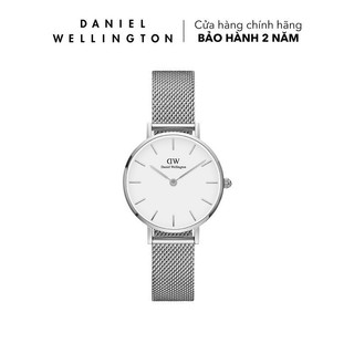 Đồng hồ Daniel Wellington dây lưới thép - Petite Sterling S White Mặt Trắng Vỏ Bạc - 24, 28, 32, 36mm