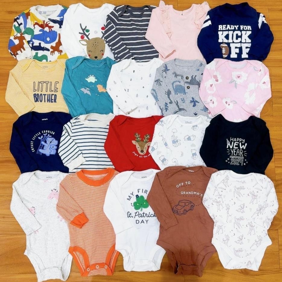 Bodysuit dài tay cho bé, Body chip tay dài bé trai bé gái sơ sinh chất cotton mềm mịn