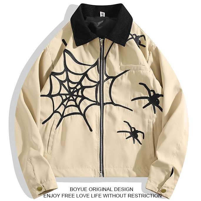 Áo khoác bomber nam nữ unisex thêu hình nhện cá tính, Bomber nam nữ unisex spider 1268