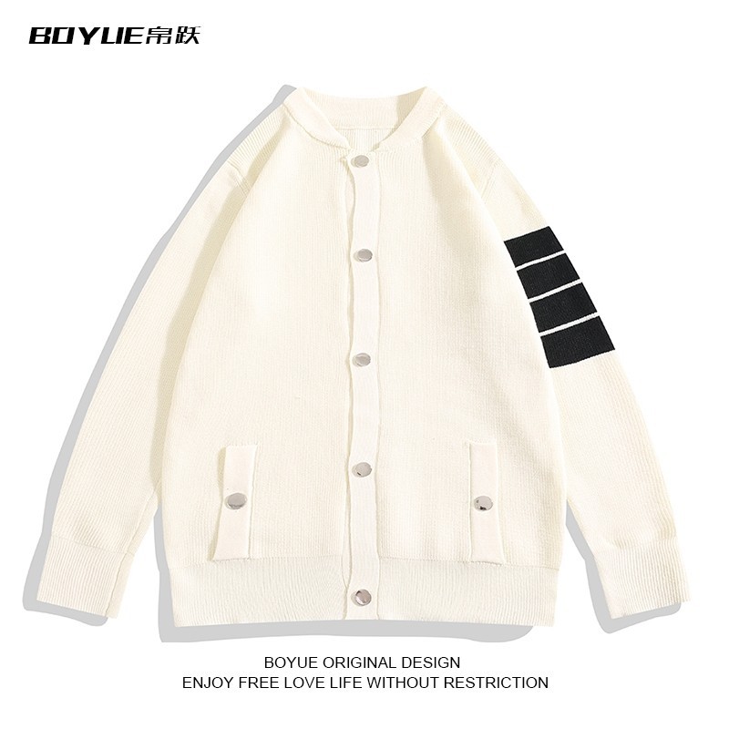 Áo cardigan len nam nữ unisex kẻ tay cá tính, cardigan Thombrowne unisex dáng rộng dày đẹp boy phố Hàn Quốc 5713