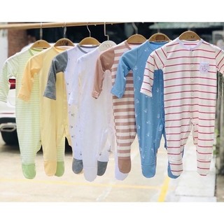  Bộ body dài có tất petit Nous sơ sinh họa tiết nhiều màu - Nu Petit - NB FULL - ZN217A