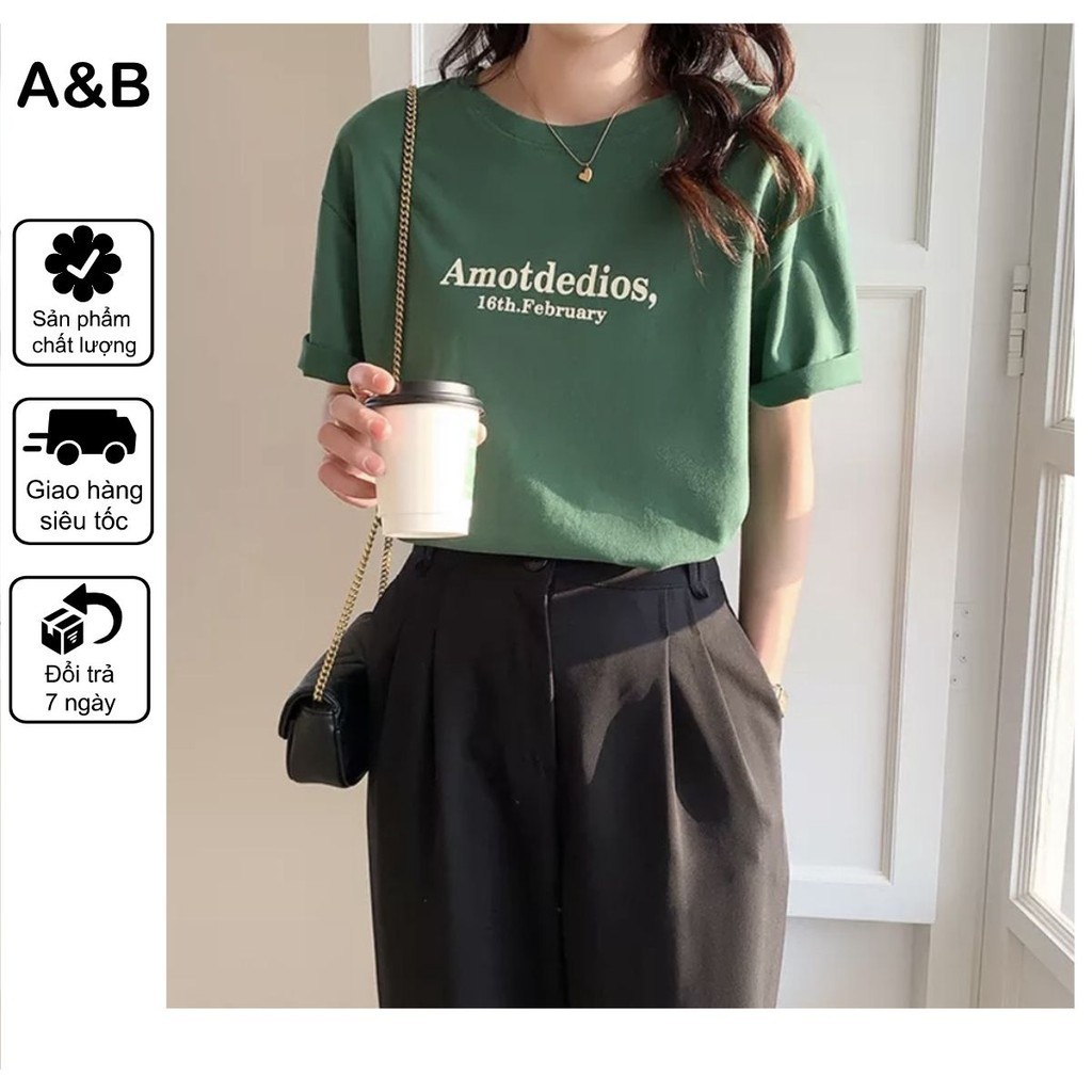 Áo phông unisex nam nữ áo 3158 in chữ amotdedios chất liệu cotton 3158 LOẠI 1