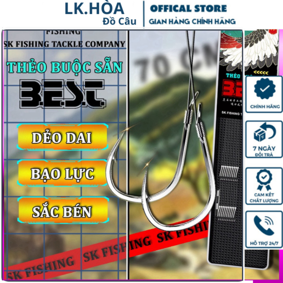 ok Thẻo Câu Đài BEST Thương Hiệu SK FISHING Buộc Sẵn Cao Cấp - Hộp 20 Bộ Cao Cấp - lk hào chính hãng