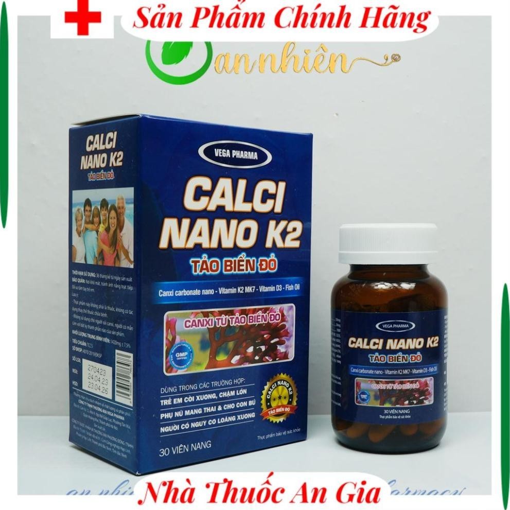 Calci nano K2 tảo biển đỏ bổ sung canxi, vitamin D3, hỗ trợ xương và răng chắc khỏe b.