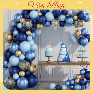 Set Bong Bóng trang Trí sinh nhật Tone màu Xanh navy Sang trọng Đủ đồ
